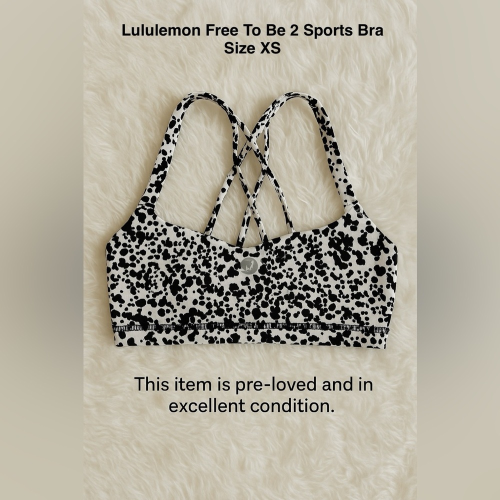 lululemon athletica Black and White Sports Bra - Size XS